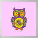 Purple Psychedelic Owl print