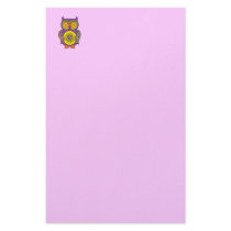 Purple Psychedelic Owl Stationery Paper