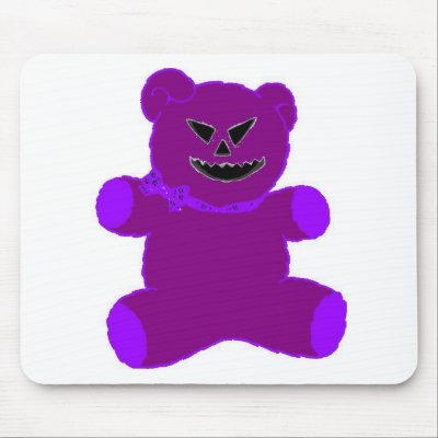 Purple Psycho Teddy Mouse Pad by OnlyFunStuff