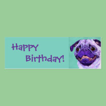 Purple Pug Gift Tag business cards