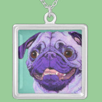 Purple Pug Necklace necklaces