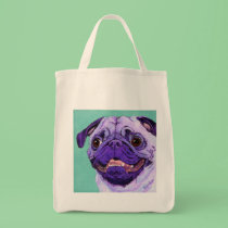 Purple Pug Tote Bag bags