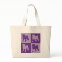 Purple Puggy Tote Bags