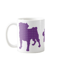 Purple Pugs and Paws Mug by PugsNPals Purple Pugs and Paws Mug