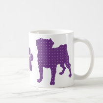 Purple Pugs and Paws Mug by PugsNPals Purple Pugs and Paws Mug