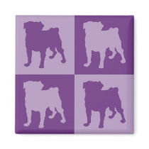Purple Pugs Magnets