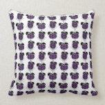 Purple Pumpkin Damask Pillow