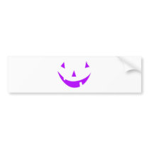 Purple Pumpkin Face bumper stickers