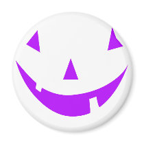 Purple Pumpkin Face magnets