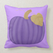 Purple Pumpkin Gold Leaf Pillows