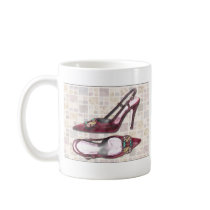 Purple Pumps on Terrazzo mugs by ElainePlesser Purple Pumps on Terrazzo mugs