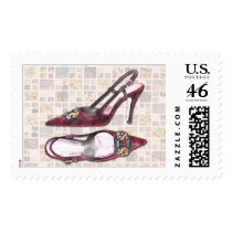 Purple Pumps on Terrazzo postage