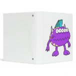 purple punk mohawk monster many eyes vinyl binder