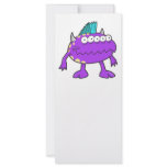 purple punk mohawk monster many eyes rack card