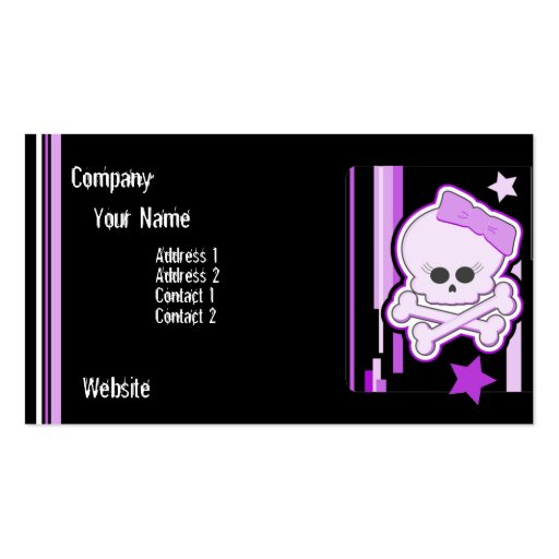 Purple Punk Skull Business Card