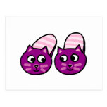 Purple pussycats slippers post card