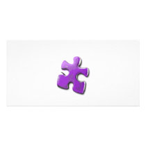 Purple Puzzle! A design also for Autism Awareness Personalized Photo Card