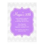 Purple Quatrefoil Chevron Birthday Invitation