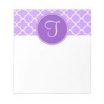 Purple Quatrefoil Monogram Notepad