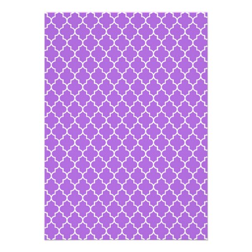 Purple Quatrefoil Wedding Invitations