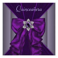 Purple Quinceanera Party Invitations