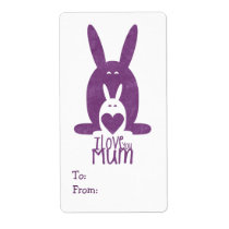 Purple rabbit mom labels