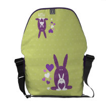 Purple rabbit mom messenger bags