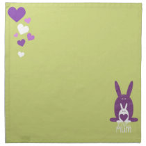 Purple rabbit mom napkins