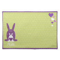 Purple rabbit mom placemats