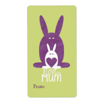 Purple rabbit mom labels