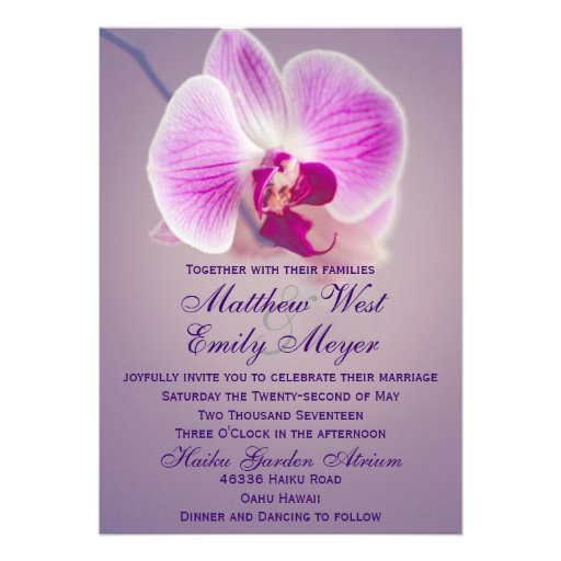 Purple Radiant Orchid Wedding Invitation