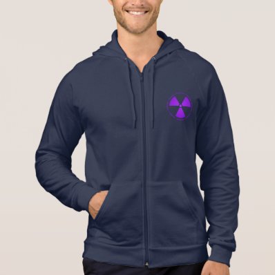 Purple Radiation Warning T-Shirt Hooded Sweatshirt
