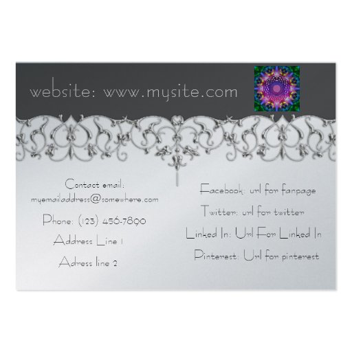 Purple Rainbow Celtic Knot Business Card Template (back side)