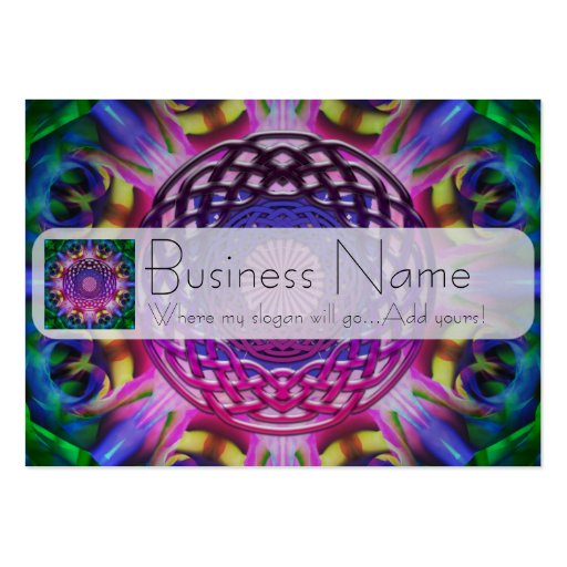 Purple Rainbow Celtic Knot Business Card Template (front side)