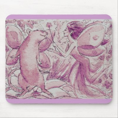Purple Rat Fairy Mouse Mat by Drusilla
