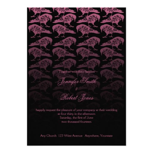 Purple Raven Gothic Wedding Invitation