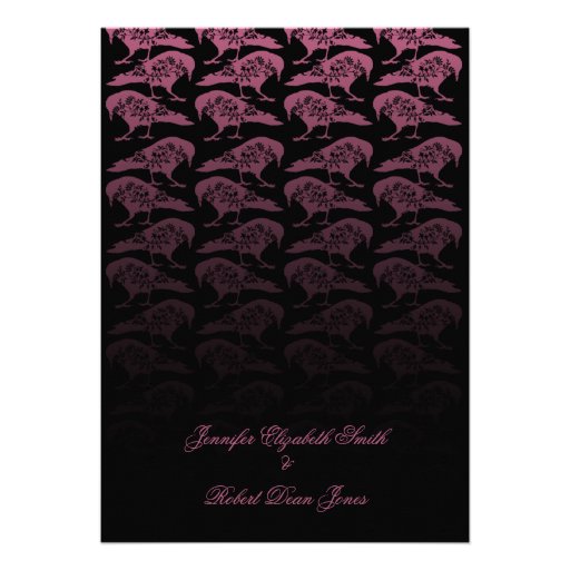 Purple Raven Gothic Wedding Invitation