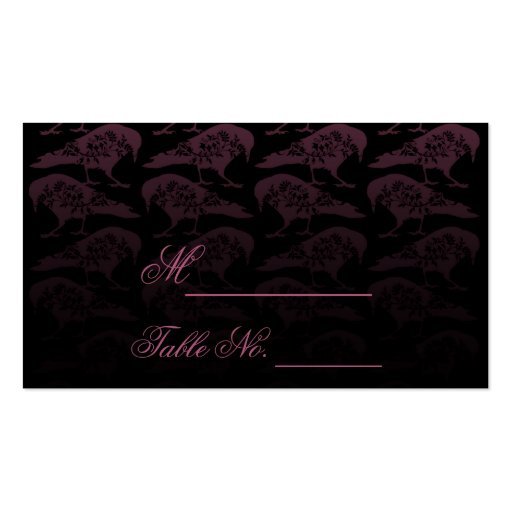 Purple Raven Gothic Wedding Place Card Business Card Template (front side)