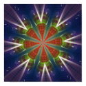 Purple Red and Green Fractal Art Poster Print