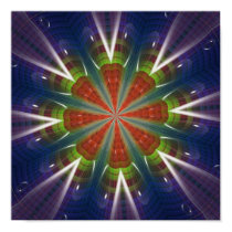 Purple Red and Green Fractal Art Poster Print