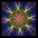 Purple Red and Green Fractal Art Poster Print