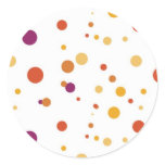 Purple Red and Yellow Polka Dots Round Sticker