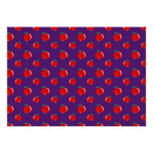 Purple red apple pattern personalized announcements