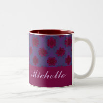 Purple Red floral pattern mugs