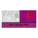 purple red floral photo cards