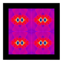 Purple Red Fractal Abstract posters