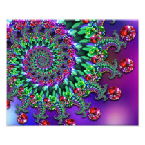 Purple Red & Green Bokeh Fractal Pattern