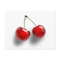 Purple Red Green Virgin Cherry Twin Cherries Post Card