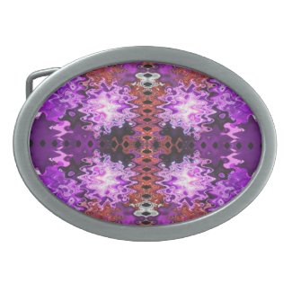 purple red Modern Abstract Oval Belt Buckle