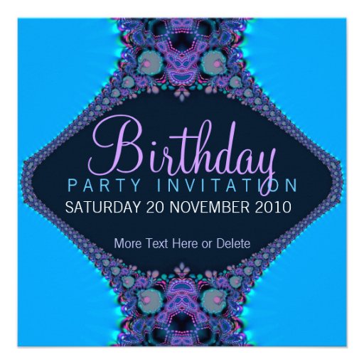 Purple Reef Party Birthday Invitation